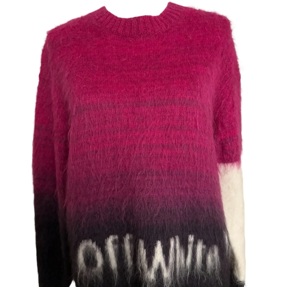 Off-White Mohair Helvetica Logo Sweater